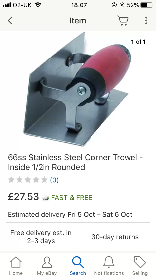 New Nela corner trowel