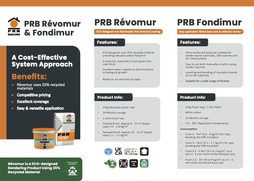 PRB RÈVOMUR Textured & Coloured Thin Coat Finish & the PRB FONDIMUR Base Coat