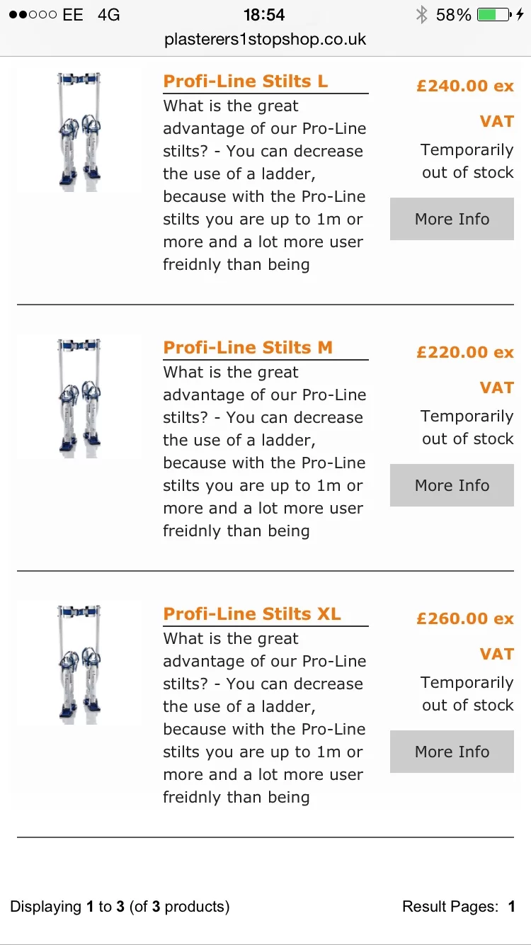 Installoo® Plastering stilts - Plasterers 1 Stop Shop