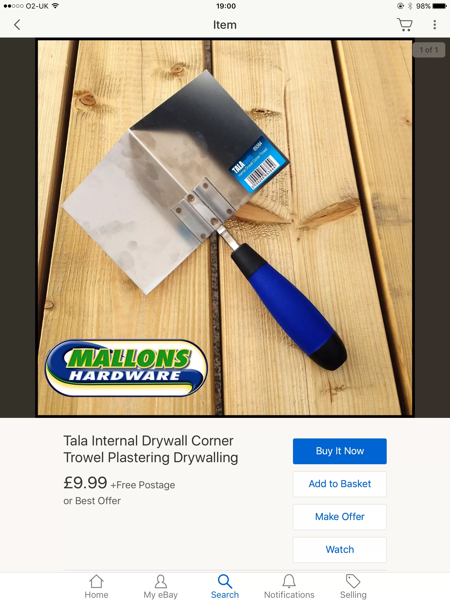 internal corner trowel