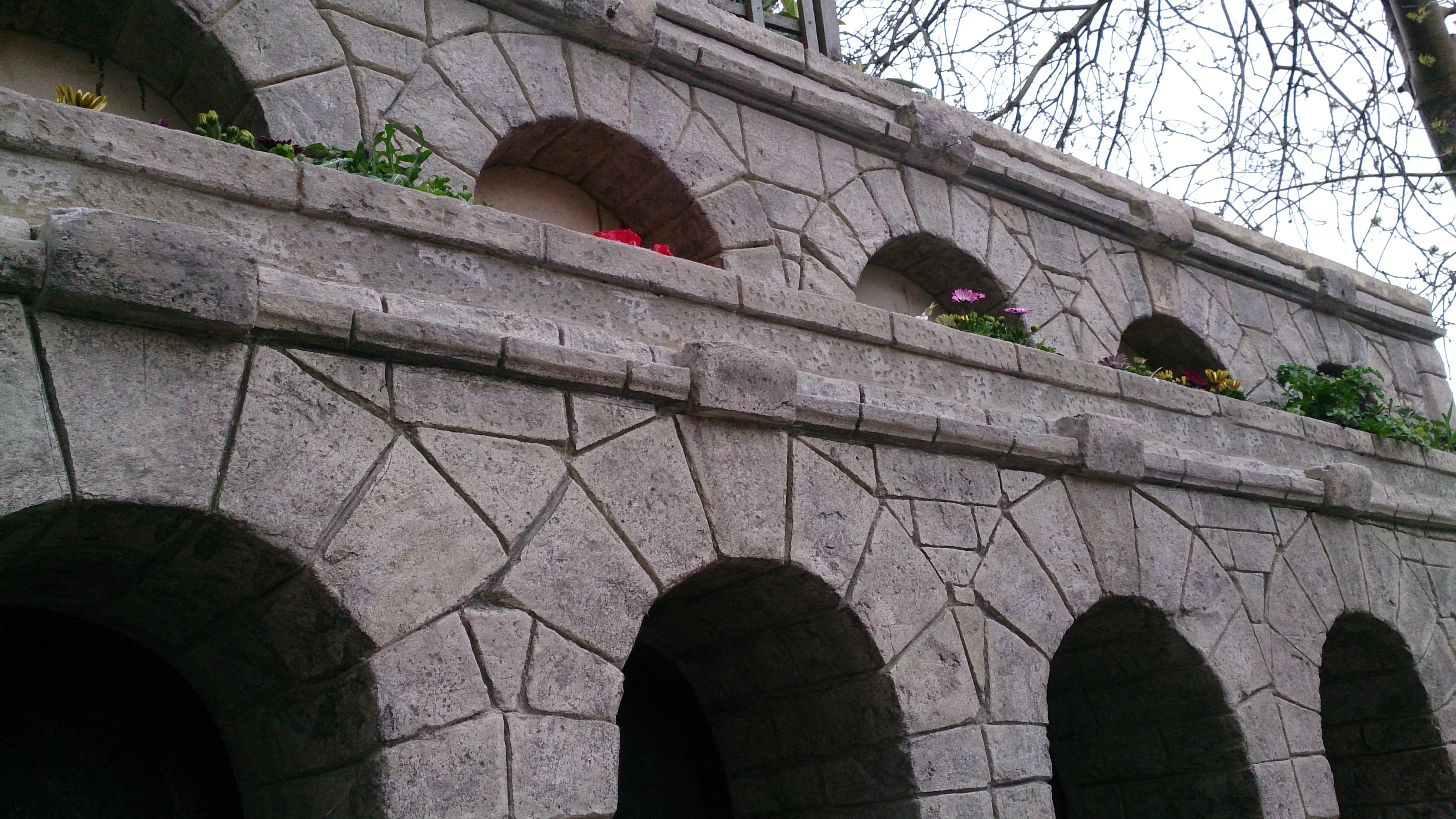 Wallcrete terraced flower beds