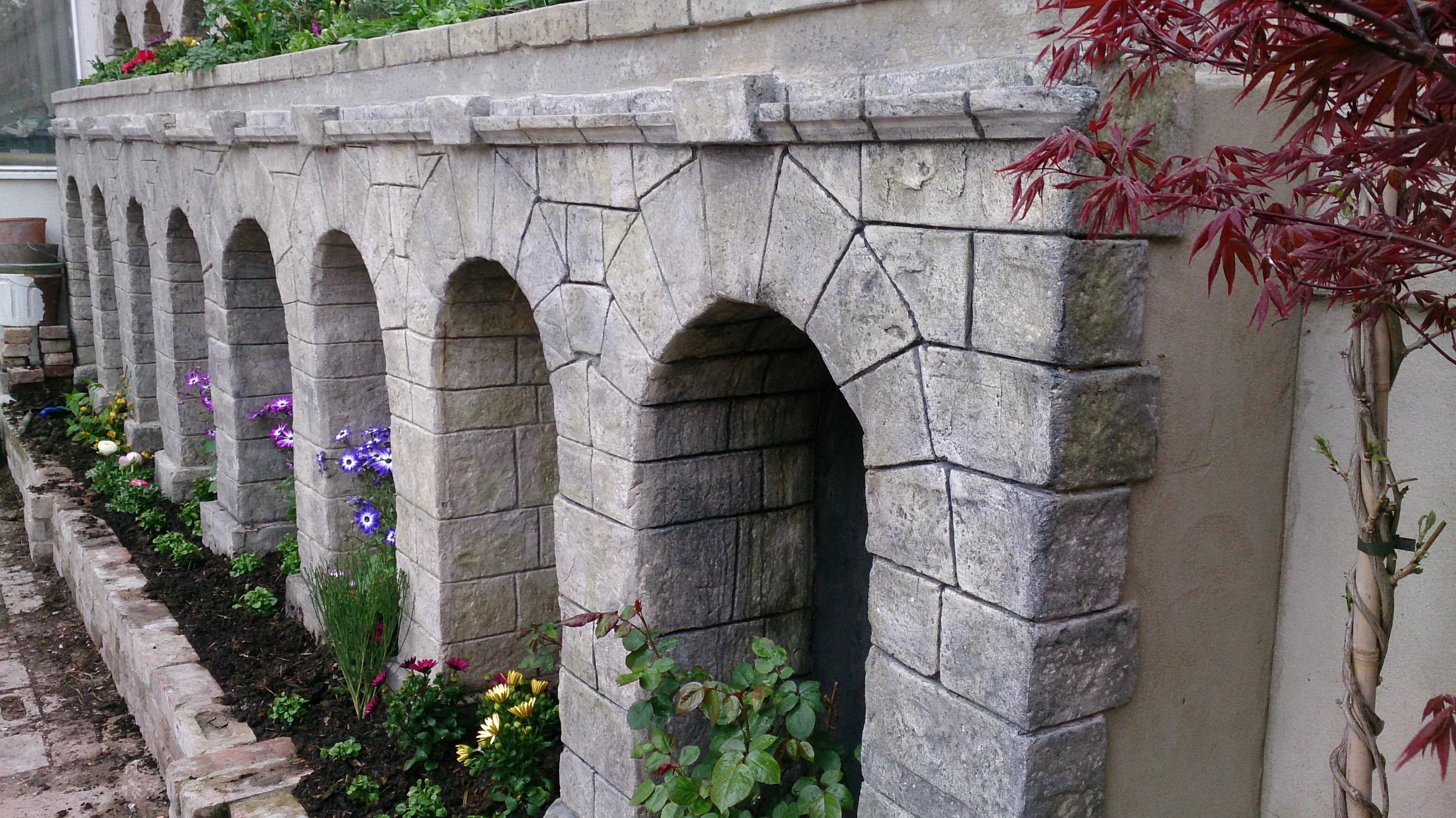 Wallcrete terraced flower beds