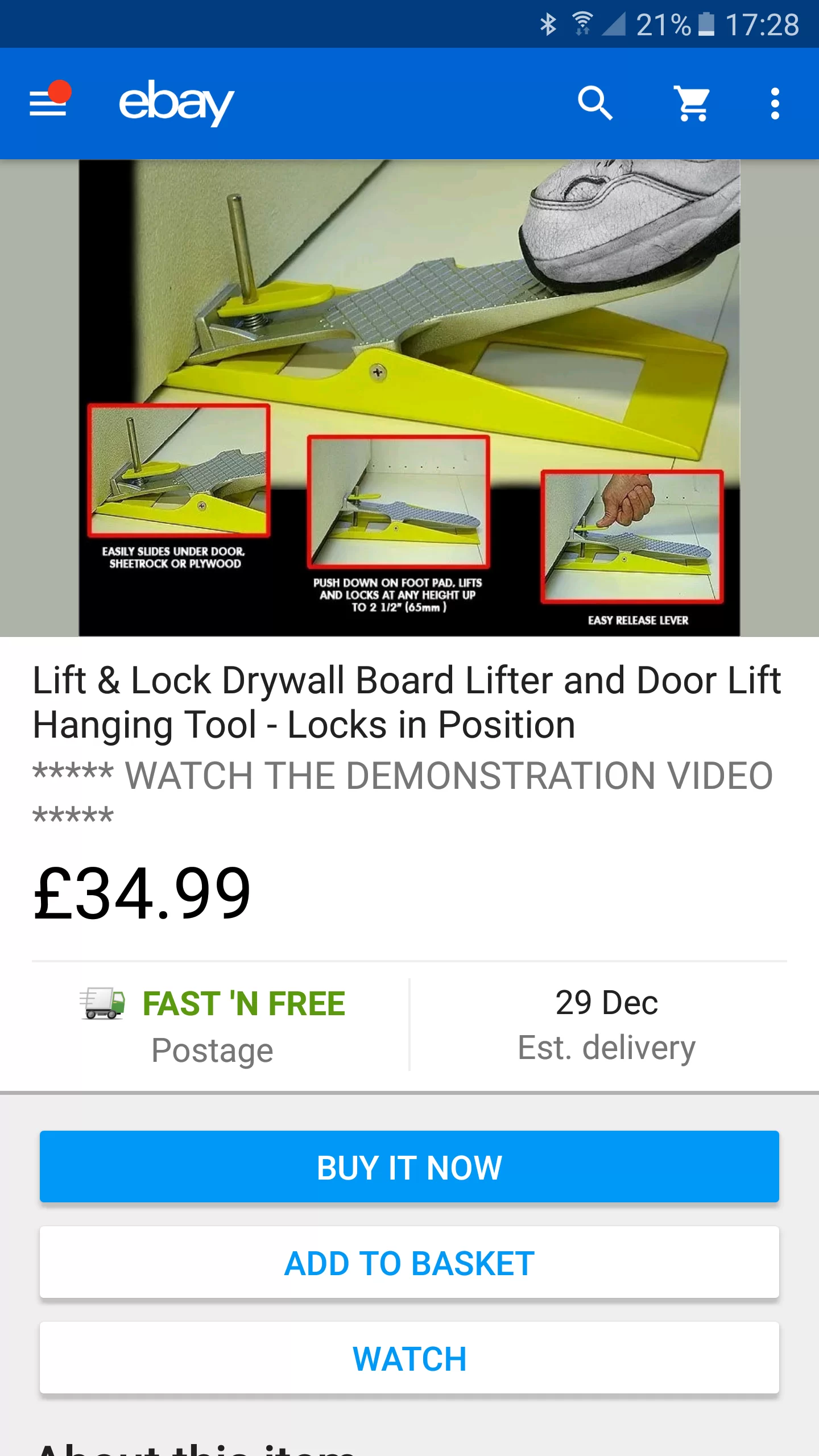 Self locking board lifter