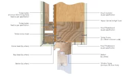 Renderboard on timber frame, DPC/Tray above window head