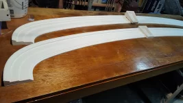 First attempt at bench running elliptical moulding