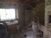 Plastering upstairs stone wall