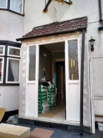 K-Rend on garden wall + rear extension in Walthamstow, North east London