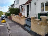 K-Rend on garden wall + rear extension in Walthamstow, North east London