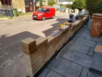 K-Rend on garden wall + rear extension in Walthamstow, North east London