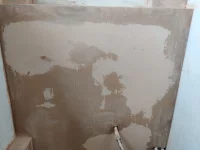 Plaster dried with light patches