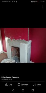 How to plaster open fire chimney breast