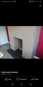 How to plaster open fire chimney breast