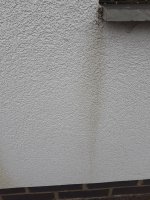 Stain on newly rendered wall