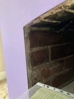 Exposing red brick around fireplace - Concrete or plaster?