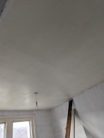 Cracked asbestos artex ceiling