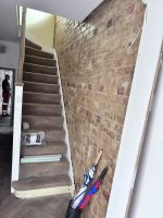 Plastering stair wall