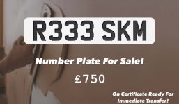 Number plate for sale