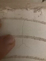 Hardwall  hairline crack in a small section